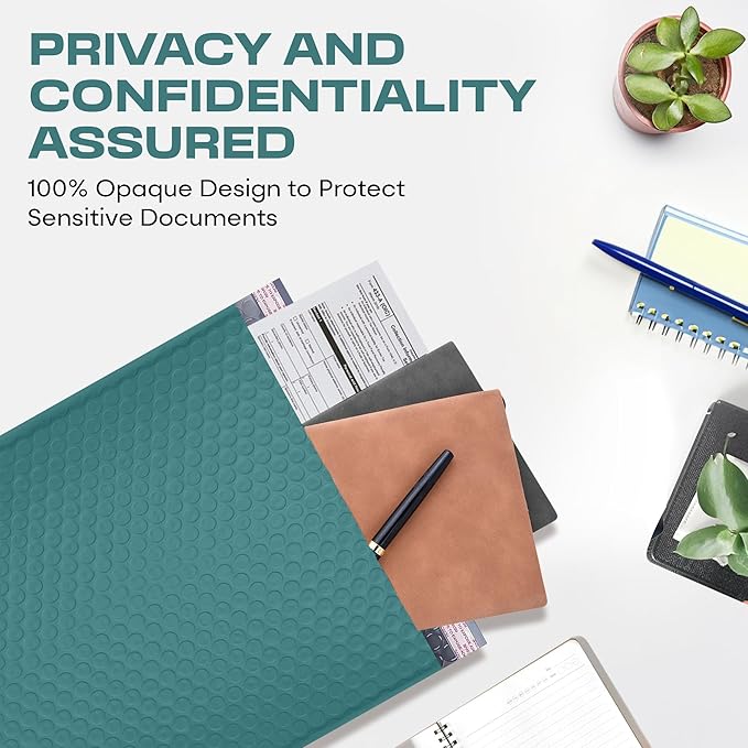 Green Poly Bubble Mailers 8.5x14.5 inch #3 | Self Seal Padded Envelopes | Cushioned Bubble Mailer | Usable Size 8.5x13.5 | WaterProof | Lightweight mailing Shipping Bags | 100 Pack Bulk