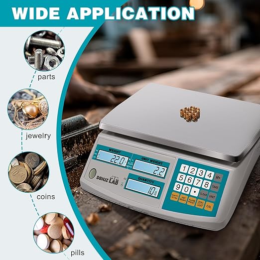 Industrial Counting Scale 30kg/66lb x 0.1g Digital Inventory Counting Scale High Precision Electronic Gram Scale with Battery DC/AC Power for Parts Jewelry Coins (g/kg/lb/oz)