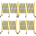 17FT Traffic Barricade with Casters, Metal Expandable Barricade, Folding Security Gate, Retractable Fence Outdoor Barricade Fence for Construction Area, Traffic Control(4pc)
