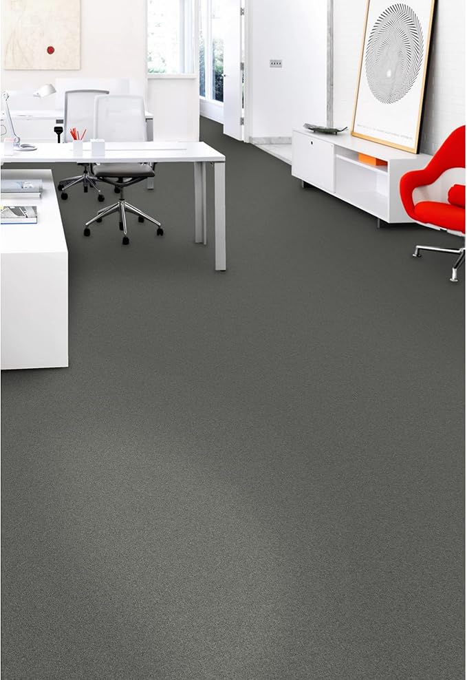 Mohawk Basics 24" x 24" Berber (Loop pile), 0.07" Pile Height, Carpet Tile, PET Fiber, Iron Color, (24 Tiles), (96 sqft/carton)