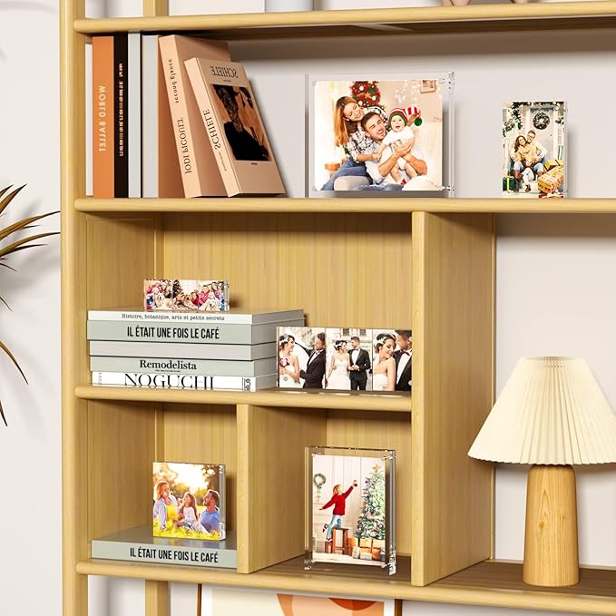 NIUBEE 8.5x11 Picture Frame, Clear Certificate Document Magnetic Photo Frame for Tabletop Display