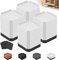 Furniture Risers Bed Risers - Rectangular Adjustable Block Riser for Raising 1.5-3 In. & 4.3 In. Beds, Tables, Sofas, Refrigerators, Washers - Up to 4,000 Pounds (White, Three Layers 4.3inches)