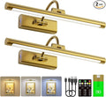 16" Art Lighting for Paintings with 1pcs Extra 6000mAh Battery - 2 Pack Wireless Dimmable Wall Mount for Paintings, Artwork, Portraits & Frames