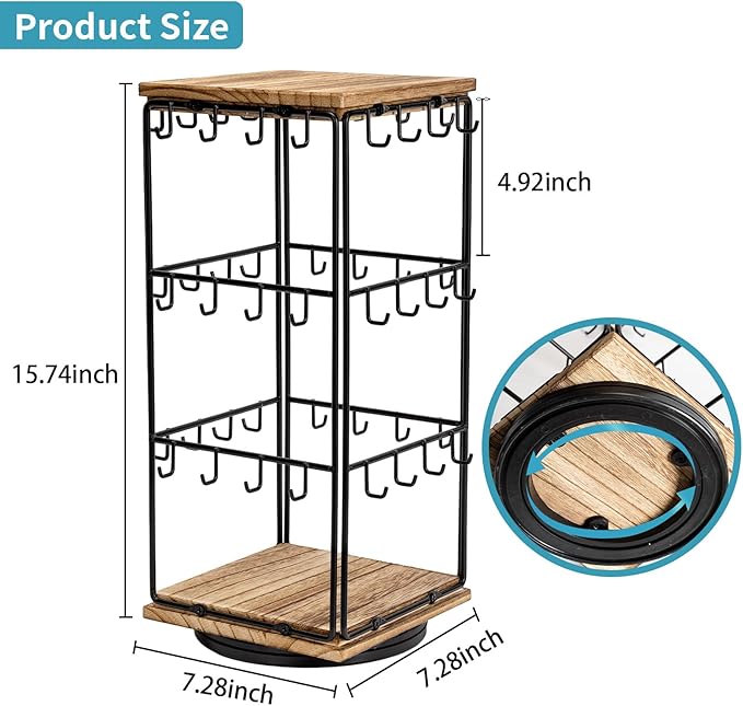 360 Rotating Earring Display Stands for Selling, Earring Rack Display Holder Stand, Jewelry Display for Selling Earring Cards, Necklaces, Rings, Bracelets, Hair Accessories (2 Pack)