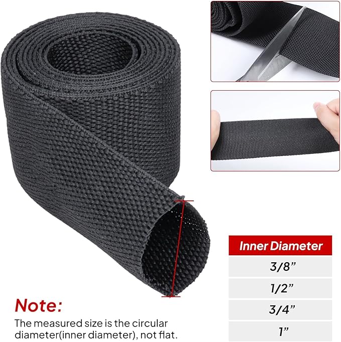 2 to 1 Heat Shrink Braided Sleeving 3/4" - 24 feet Pliable Shrinkable Fabric Sleeve for Protection Cable/Wire/Irregular Shape Hose