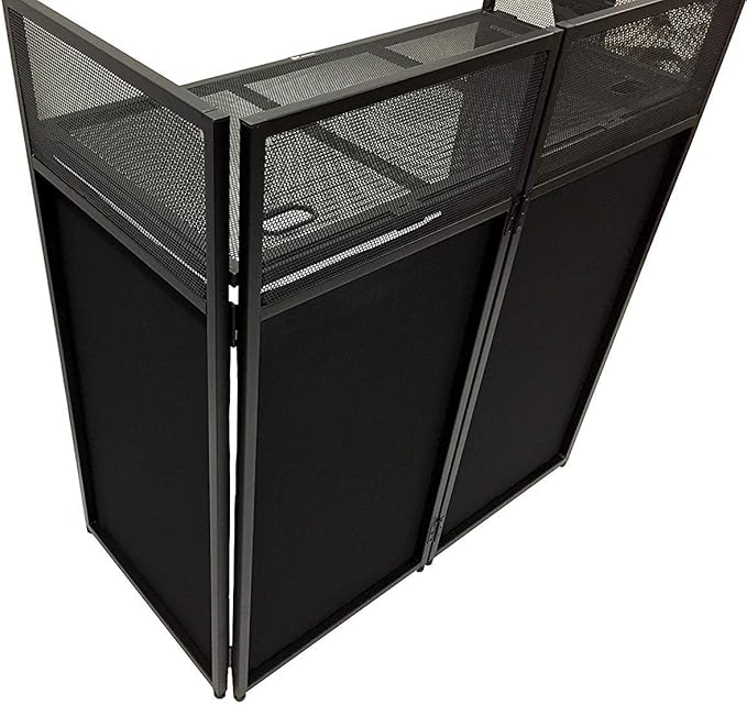 DJ Event Facade White/Black Scrim Metal Frame Booth + 20" x 40" Flat Table Top Includes Both White and Black Panels + Carrying Cases!