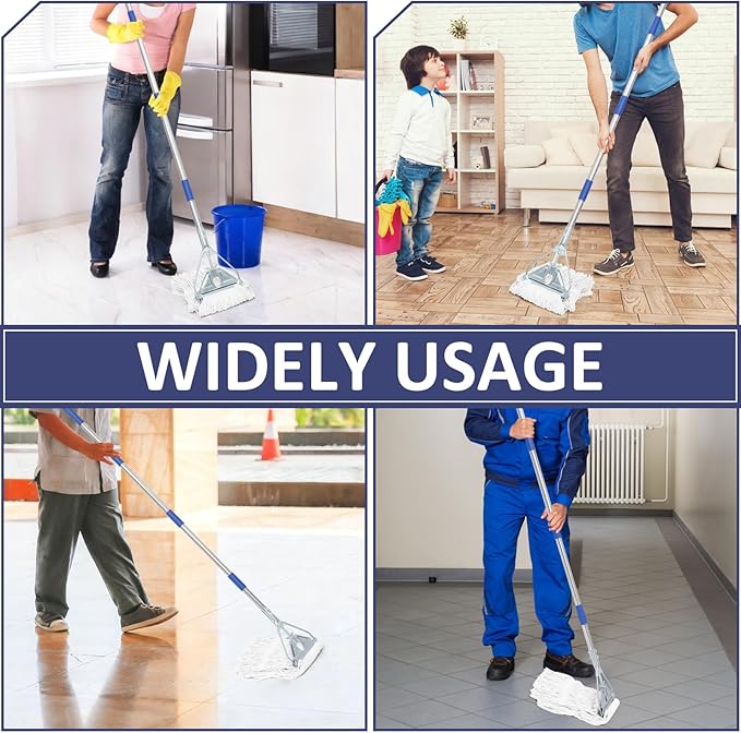 Commercial Mop Handle Heavy Duty, 59" Industrial Mop Stick - Universal Metal Replacement Mop Pole for Home, Garage, Office, Workshop & Warehouse Floor Cleaning