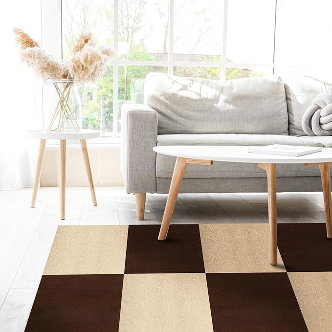 Peel and Stick Carpet Squares 24" x 24", Self Adhesive Non-Slip Carpet Tiles, Peel and Stick Soft Padded Carpet Tiles for Kitchen Bedrooms Indoor Outdoor(20 Tiles/80 sq ft)