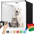 Photo Studio Light Box Photography 32"x32" with 100 LED and 6 Colors Backdrops Photo Box with Lights, Foldable Picture Box for Product Photography with 6500K Brightness