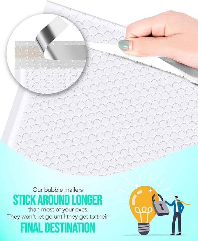GSSUSA White Bubble Mailers 10x13 Padded Envelopes 500 Pack Self-Seal Packaging Bags, Small Business Supplies, Shipping Envelopes, Mailing Bags, Packaging for Small Business