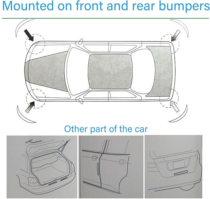 Anti-Collision Patch Car Bumper Guard Strip Anti-Scratch Bumper Protector Trim Universal Rear Bumper Protector Car Door Edge Guards Car Side Door Edge Guards Protector (Black-4Pack)