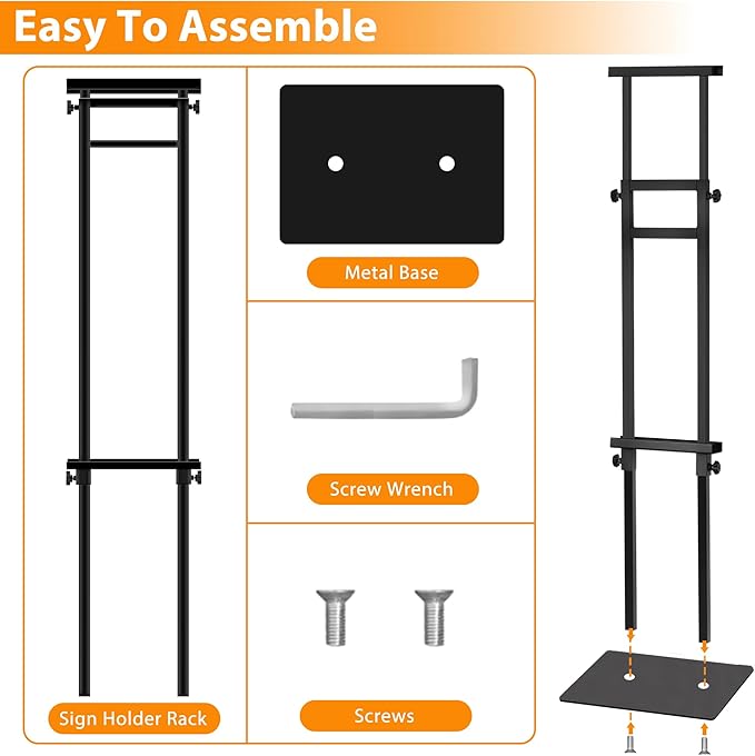 Poster Stand Heavy Duty - Adjustable Pedestal Poster Stands for Display Foam Board Signage, Double Sided Black Floor Standing Sign Holder Height up to 80 Inch, 4 Pack