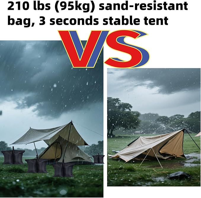 VanHuavic 210LBS Heavy Duty Canopy Weights Sand Bags for Pop Up Canopy Tent Legs,Patio Umbrellas, Gazebos,4 Pack Black (Without Sand)