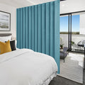 Hiasan Blackout Patio Sliding Door Curtain Extra Wide Thermal Insulated Blind Privacy Room Divider Curtain with Back Tab & Rod Pocket for Bedroom Partition Glass Door (100 x 84 Inches, Turquoise)