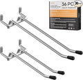 INCLY 4/6 Inch Pegboard Hooks, 36 Pack Heavy Duty Double Arm Peg Board Straight Hooks, Peg Board Tool Hangers Fit for 1/4" Pegboard Garage Hanging Tools, Craft Organizing, Kitchen, Store