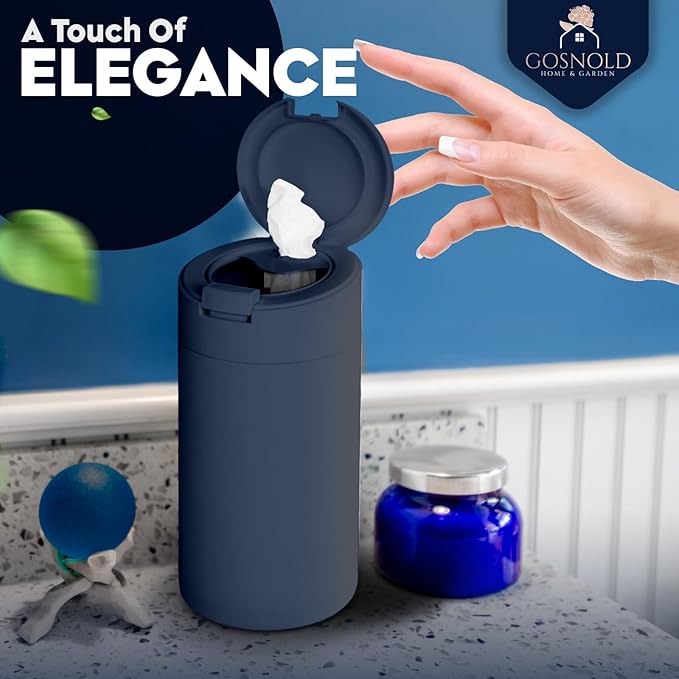 Extra Large Refillable Disinfecting Wet Wipes Dispenser (Navy Blue) | Fits Clorox, Lysol, Bleach, Sanitizing | Durable Reusable Wipes Holder for Kitchen, Bathroom, Office | Gosnold Home & Garden
