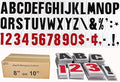 8” on 10 inch Marquee Sign Letters for Outdoor Signs, the 8" Letter printed on 10" high .060 mill thick Rigid acrylic panel, for Reader Boards Signs, Black Letters, Red Numbers, Sign Letter Depot