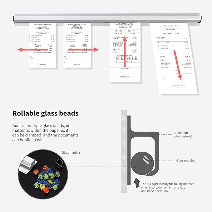 CjgyzTicket Holder for Restaurant, 28/32/36/48/60 inches, Restaurant Order Holder，Durable and Easy to use, Suitable for Commercial Kitchens, cafes, Fast-Food(28 Inch, 2 Pcs)