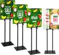 4Pack Poster Holder for Display, Adjustable Pedestal Sign Stand Up to 78 Inches, Double Sided for Board & Foam, Sign Holder Stand with Non-Slip Mat Base for Wedding, Restaurant & others