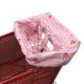 Portable Shopping Cart Cover, High Chair and Grocery Cart Covers for Babies, Kids, Infants & Toddlers, Attached Carry Bag (Simple Pink Fish)