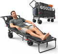 LEVELEVE Heavy Duty Folding Wagon - 2-in-1 Collapsible Cart, 650lb Capacity, All-Terrain Wheels w/Brakes & Side Pockets
