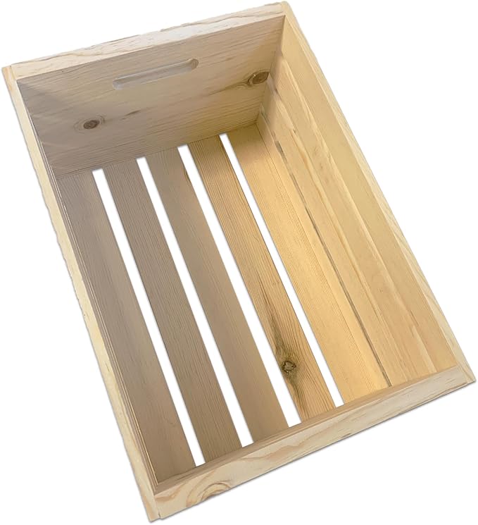 Wilson Large Wooden Pine Crate for Storage and Decoration at Home, Office, Kitchen, Bedroom, and Retail (12.5"x9.625"x17.875") (Set of 3)