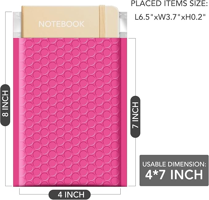 GSSUSA Pink Bubble Mailers 4x8 Inches 19200 Pack, Usable Size 4X7" Bubble Envelopes for Small Business, 1 Pallet Padded Envelope, Shipping Mailers, Packaging Bags, Mailing Envelopes, Shipping Supplies