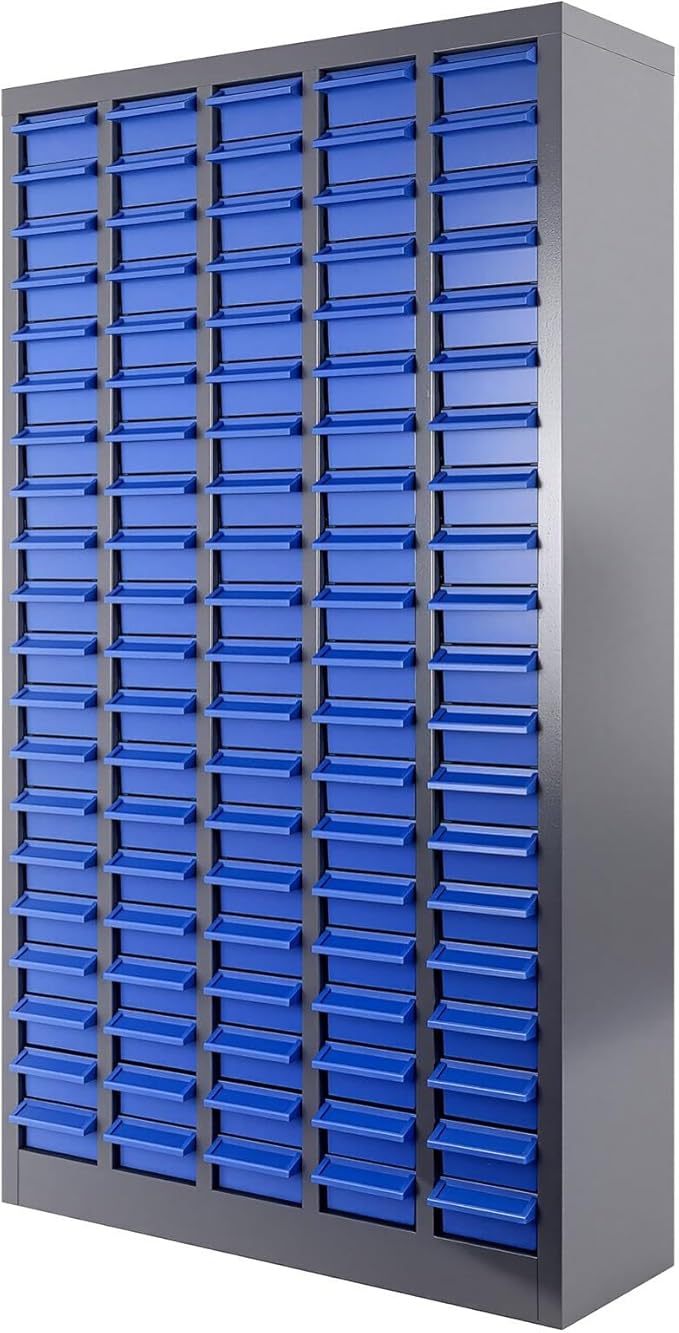 100-Drawer Part Cabinet Bolt and Nut Tool Storage Cabinet,ABS Material Hardware Organizer, Nuts and Bolts Organizer Bolt Bin with Shelfs and Labels, Screw Bolt Bins Organizer for Shop