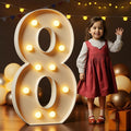 Marquee Numbers 4 Feet Tall Large Light Up Numbers 8th 18th 80th Birthday Decorations Big Yellow Light Outdoor Anniversary Decorations Balloon Arch Kit Party Backdrop 8