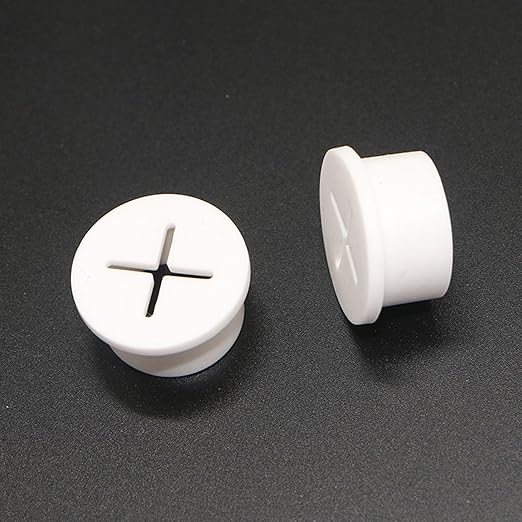 TuTuYa 10PCS Desk Grommet, Desk Grommet 1 Inch (25mm) Desk Cable Grommet Desk Cable Hole Covers with Hole Saw, Ideal Solution for Office and Home Table Cable(White)