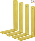 Gold Floating Shelf Bracket 10 Inch, 4 Pack Heavy Duty Shelf Brackets, Wall Shelf Bracket for DIY Decorative with Mounting Hardware