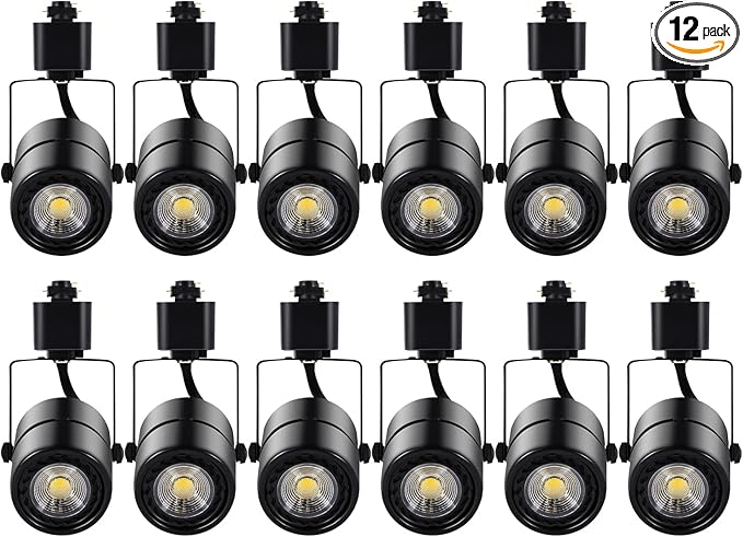 10W H Track Lighting Heads,3000K Warm White Dimmable Bright LED Track Lighting Fixtures for Accent Retail Kitchen Artwork,120V Linear Track Light H Type-CRI90+ 24° - 12 Pack (Black)