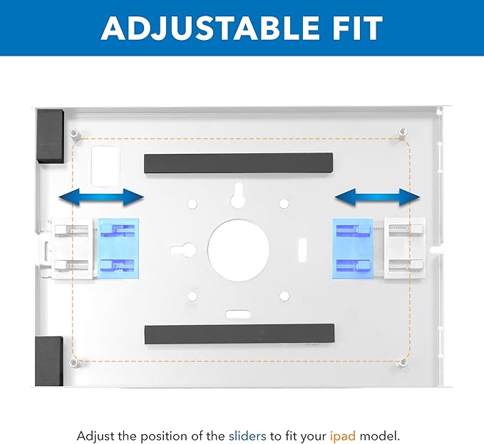 Mount-It! Anti-Theft Tablet Kiosk Wall Mount Compatible with iPad 10, 9, 8, Pro 10.5, Air 10.5, Locking Kiosk for iPad, Lockable Secure Steel Full Motion Arm Wall Mounted Enclosure, White