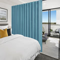 Hiasan Blackout Patio Sliding Door Curtain Extra Wide Thermal Insulated Blind Privacy Room Divider Curtain with Back Tab & Rod Pocket for Bedroom Partition Glass Door (100 x 84 Inches, Stone Blue)