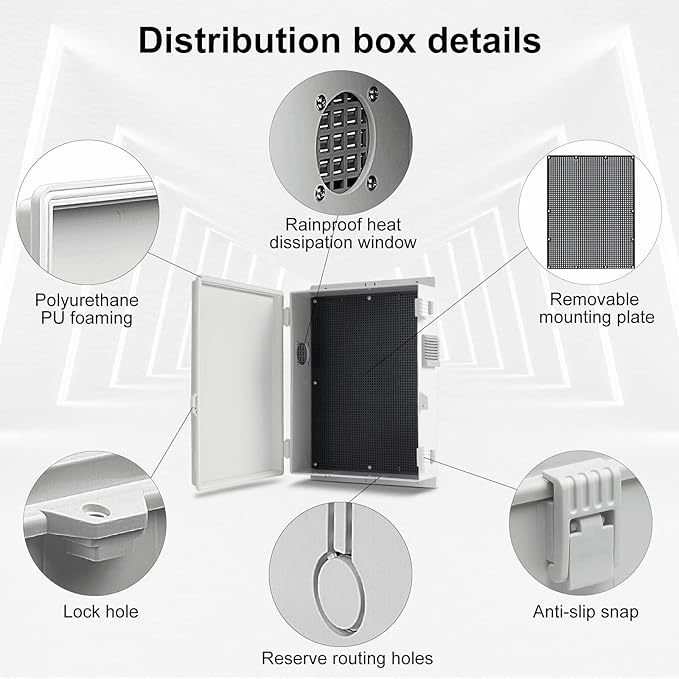 Outdoor Electrical Junction Box, ABS Water Resistant Enclosure with Internal Mounting Panel & Hinged Cover, 15.7" H* 11" L* 4.1" W