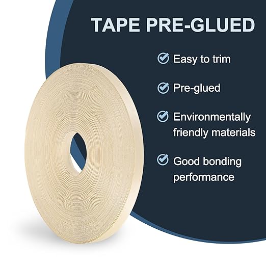 PATIKIL Birch Edge Banding, 3/4 Inch x 250 ft Wood Veneer Tape Pre-glued Flexible Plywood Edge Banding with Hot Melt Adhesive for Furniture Restoration