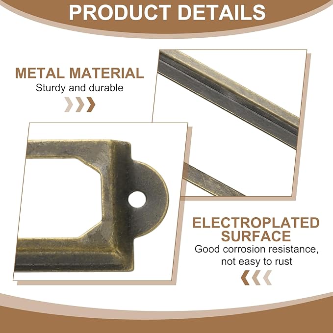 PATIKIL 70x33mm Metal Label Holders, 30 PCS Label Name Card Tag Frames with Screws for Office Library File Cabinets Shelves Wood Drawers Fabric Bins, Bronze