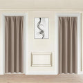 JIUZHEN Blackout Doorway Curtains 80 inch Length - 2 Panels Thermal Insulated Privacy Soundproof Rod Pocket Closet Door Curtains Room Divider for Bedroom, Office, 42 x 80 inches, Camel