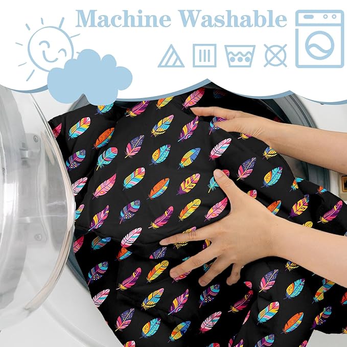 Shopping Cart Cover for Baby 2-in-1 High Chair Cover with Safety Harness Multifunctional Indian Colorful Feathers Cart Covers for Babies Soft Padded Grocery Cart Cover for Baby Boy Girl