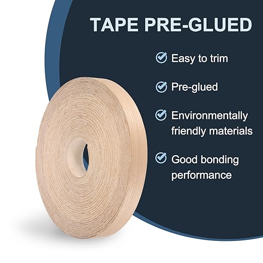 PATIKIL Red Oak Edge Banding, 1-1/2 Inch x 250 ft Wood Veneer Tape Pre-glued Flexible Plywood Edge Banding with Hot Melt Adhesive for Furniture Restoration