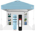 Best Choice Products 10x10ft Easy Pop Up Canopy w/Side Wall, 10 Pockets, Portable Carrying Case, 1-Button Setup, 4 Weight Bags - French Blue/White