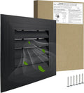 12"*12" Gable Vent,Aluminum Alloy Wall Vent Shed Vents,with Removable Strainer and 180 Degree Opening Angle.Ideal for Attic,Shed,Garage,Play House,Coop.[Inside Dimensions:9.5"w X 9.5"h]-Black 1 Pack