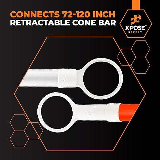 Xpose Safety Heavy-Duty White Plastic Connector Rings (6 Packs) | Universal Replacement End-Loops for Safety Cone Retractable Bar & Pole Barriers