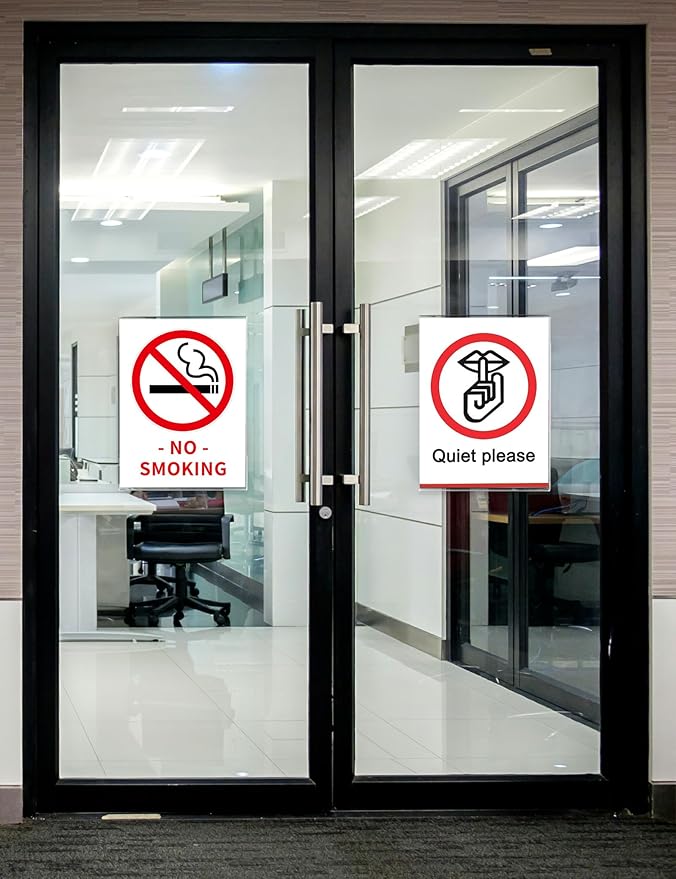NIUBEE Acrylic Window Sign Holder:Glass Door Sign Holder with 4 Suction Cups 8.5x11 Inch--Window Mount for Displaying Flyers, Notices, Documents and Menus, for Office, Store, Home, Restaurant Use (12 Pack)