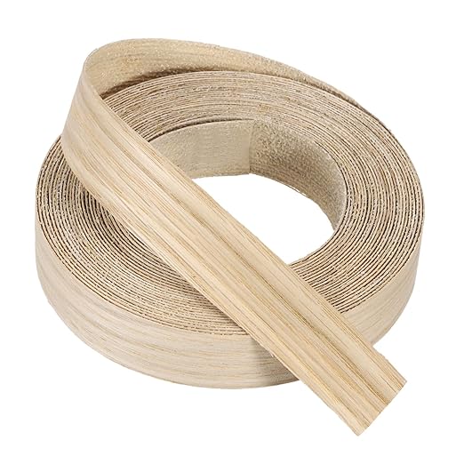 PATIKIL White Oak Edge Banding, 1 Inch x 25 ft Wood Veneer Tape Pre-glued Flexible Plywood Edge Banding with Hot Melt Adhesive for Furniture Restoration