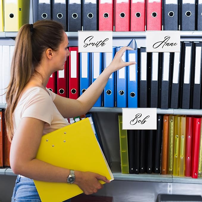 24 Pcs Acrylic Library Moveable Shelf Label Holders Bulk Talker 4" x 2" Clear Shelf Display Markers Retail Label Tags for Office Home Classroom Office Book Shelve