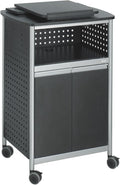 Safco Scoot Multi-Purpose Rolling Lectern with Adjustable Shelving, Wire Storage, Mobile on 4 Casters, Durable Steel Construction, Black