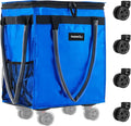 (Large) Fanwoli Reusable Grocery Bag on Wheels with Upgraded Wrinkle-Resistant Fabric | Enhanced Stability Wheels & Extended Handle | Foldable Shopping Trolley for Laundry, Carries Up to 130 L