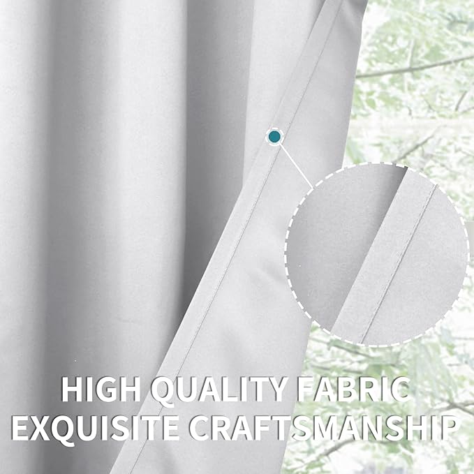 BGment Room Darkening Curtains 84 Inches Long - Grommet Thermal Insulated Drapes Window Treatment Curtains for Bedroom, 2 Panels, 70 x 84 Inch, Greyish White