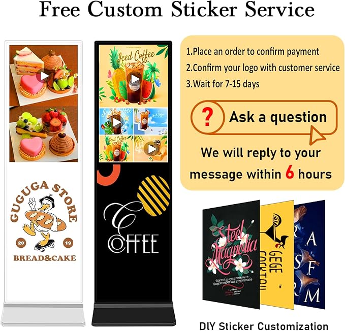 43 in Digital Signage Capacitive Touch Digital Signage Displays,with WiFi USB/APP Software Input Digital Signage Kiosk, Android 11 Digital Signage Player
